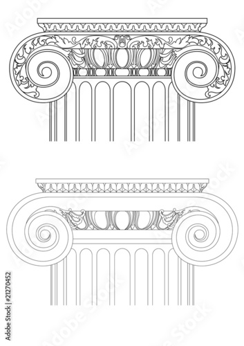 architecture detail , vector classic columnr photo