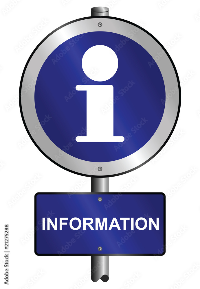 Information graphic and text signs mounted on post Information graphic and text signs mounted on post