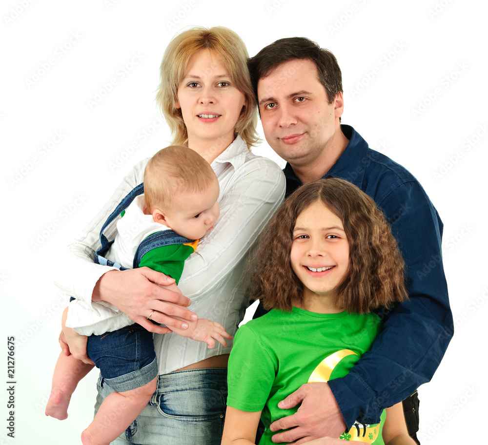 Happy young family with two children Happy young family with two children