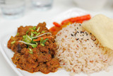 Malay vegetarian rendang chicken or mutton rice