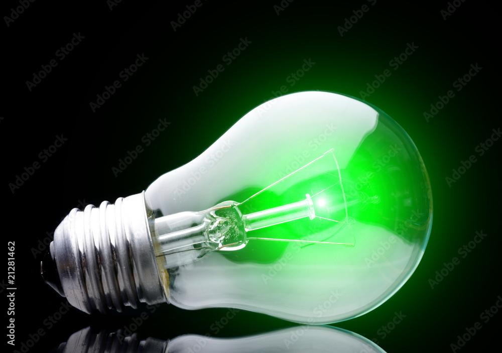 Photo of light bulb on black background. Photo of light bulb on black background.