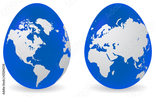 Eggs with global map pattern
