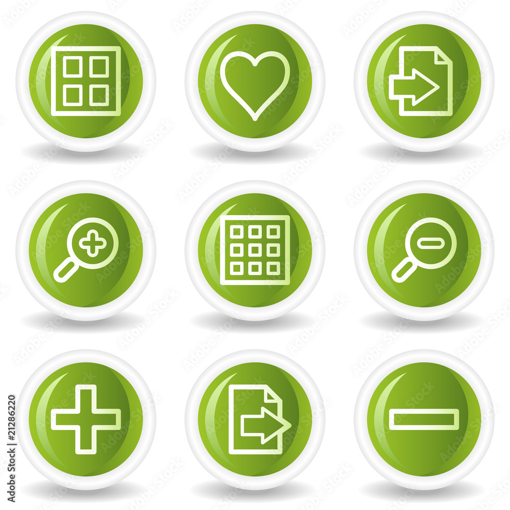 Image viewer web icons set 1, green circle buttons Image viewer web icons set 1, green circle buttons