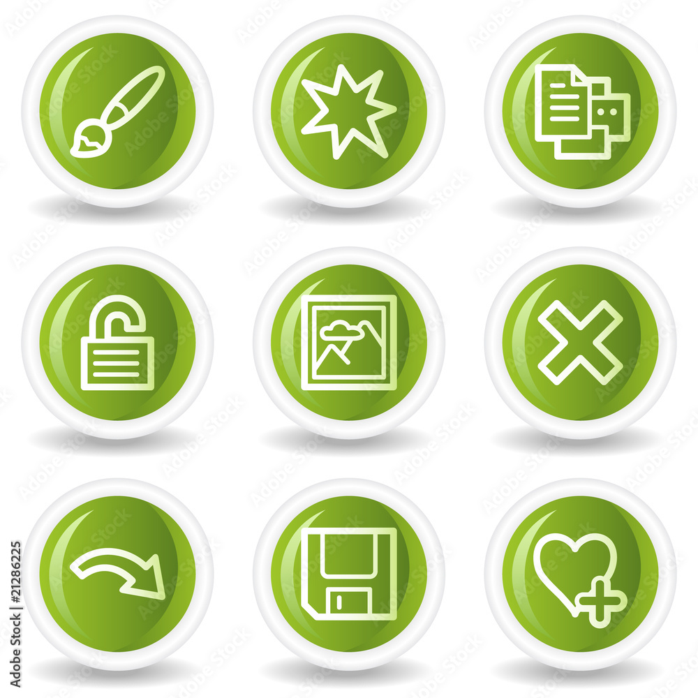 Image viewer web icons set 2, green circle buttons Image viewer web icons set 2, green circle buttons
