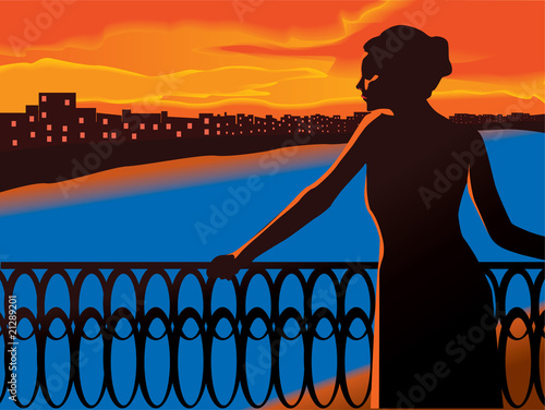 Sunset scenery vector