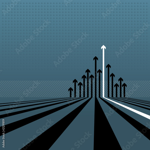 Arrows vista on blue