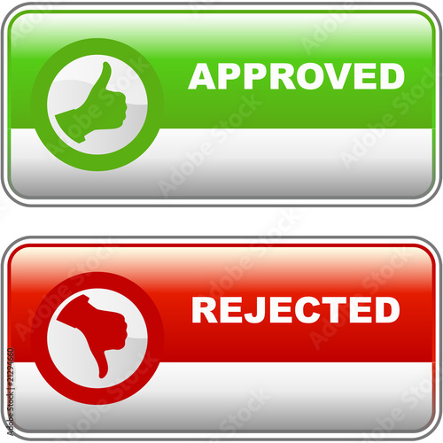 Approved and rejected icons.