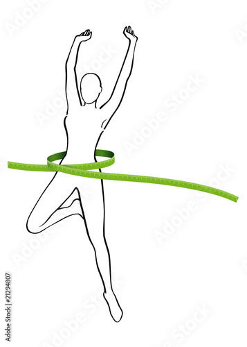 Silhouette donna con metro verde