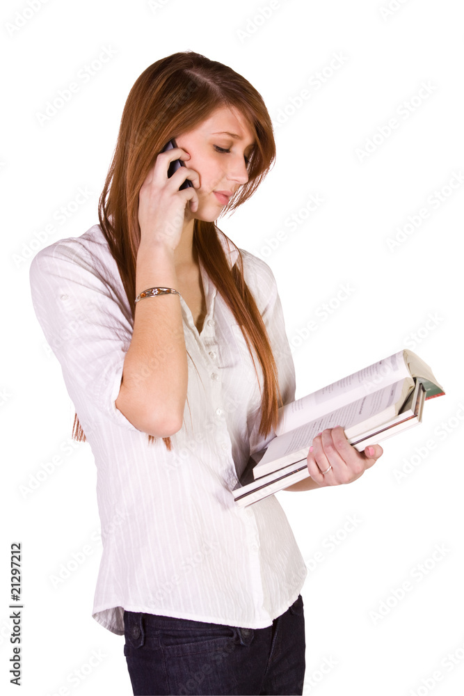 Cute Girl Holding Books and Magazine Cute Girl Holding Books and Magazine
