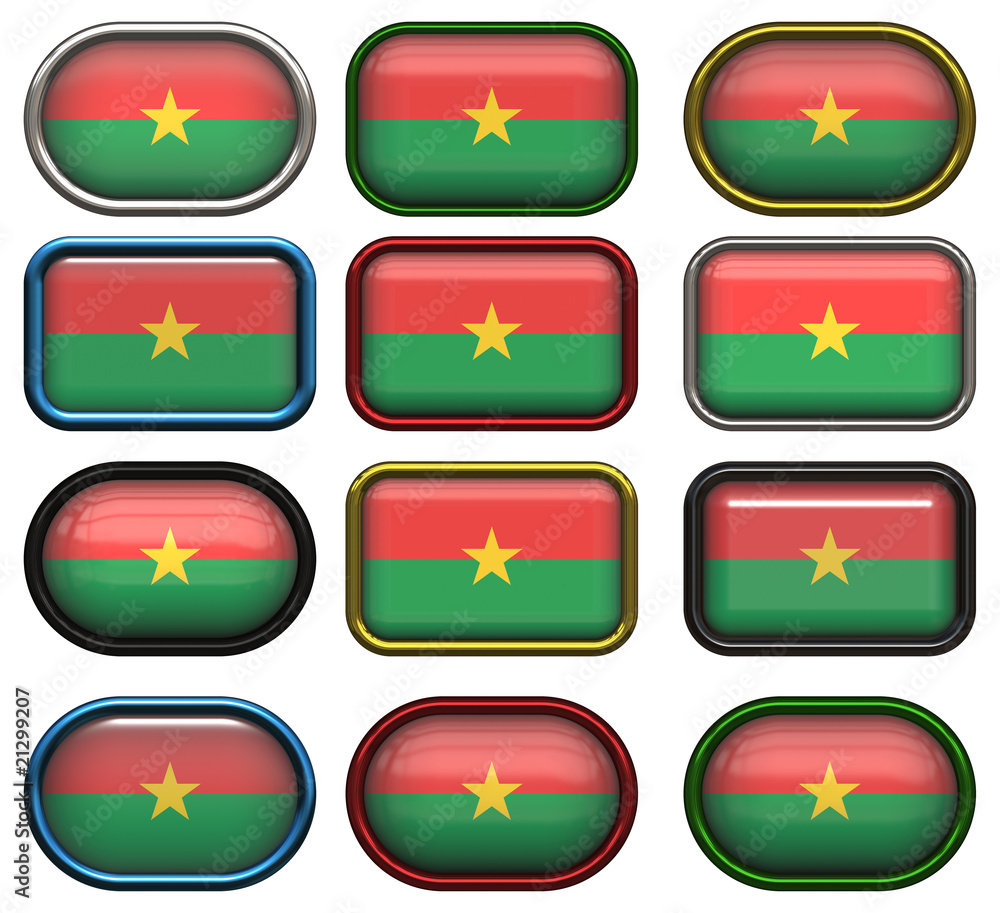 twelve buttons of the Flag of Burkina Faso twelve buttons of the Flag of Burkina Faso