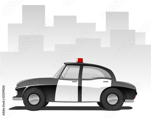 Vector illustration of cartoon police car