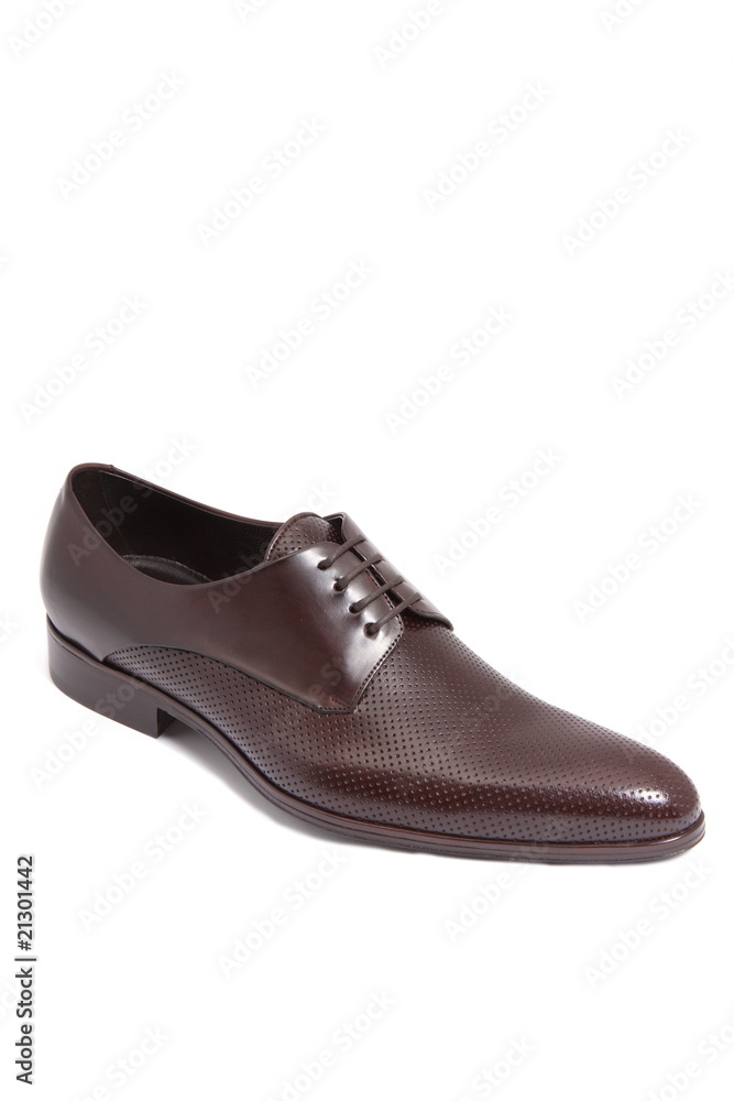 brown leather men shoe