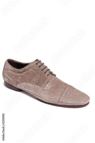 brown suede men shoe