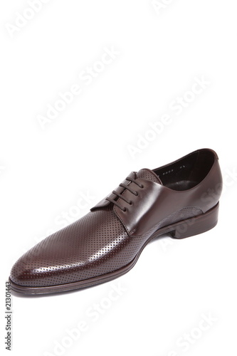 brown leather men shoe