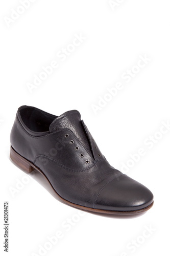 black leather men shoe
