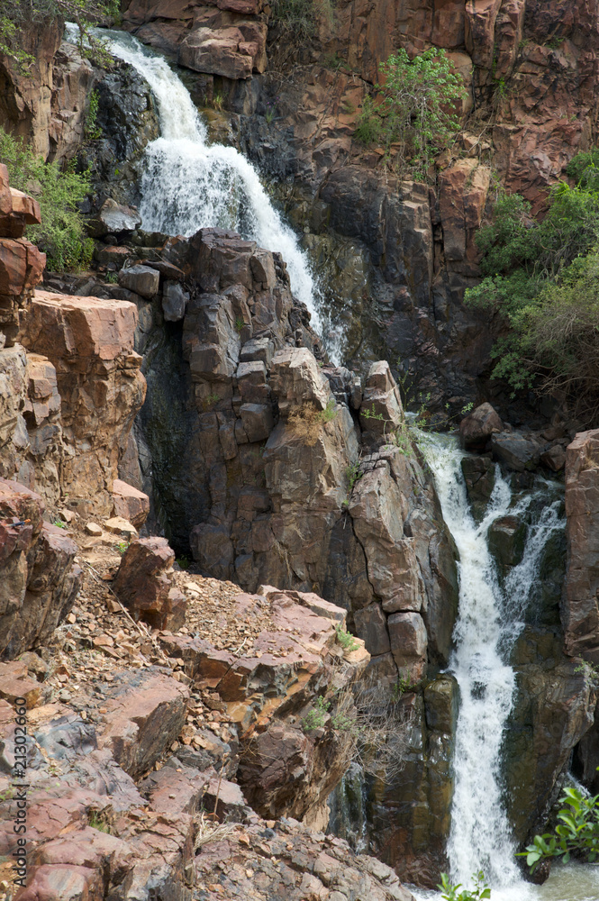The Epupa Falls lie on the Kunene River