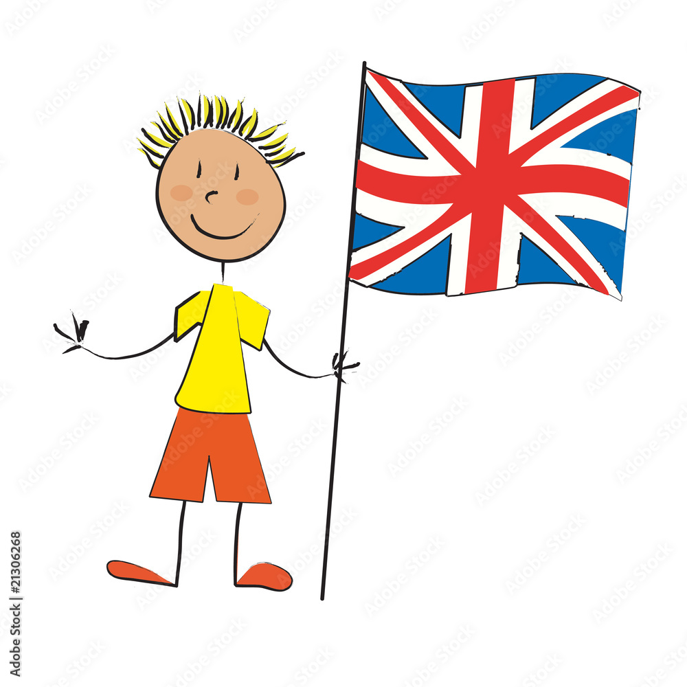 Enfant Drapeau Angleterre Stock Illustration Adobe Stock