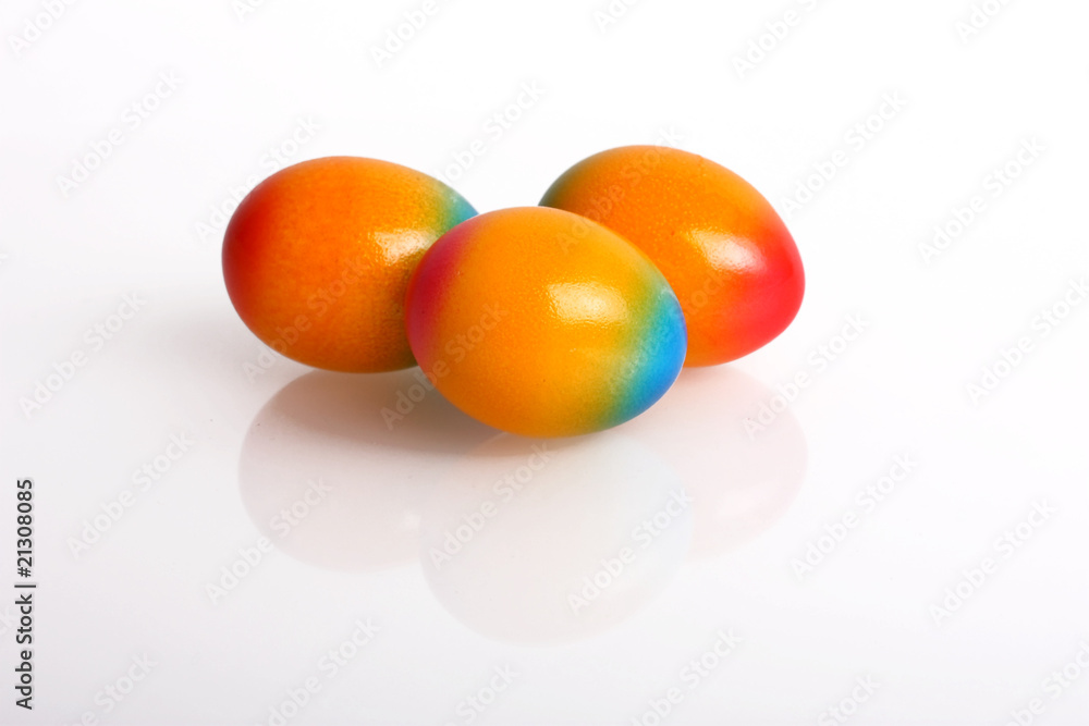 drei bunte eier gespiegelt drei bunte eier gespiegelt