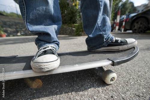 a boy with skateboard