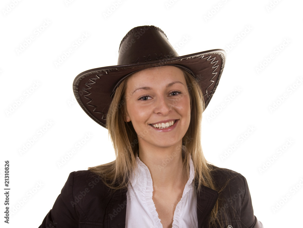 beautiful young woman with hat