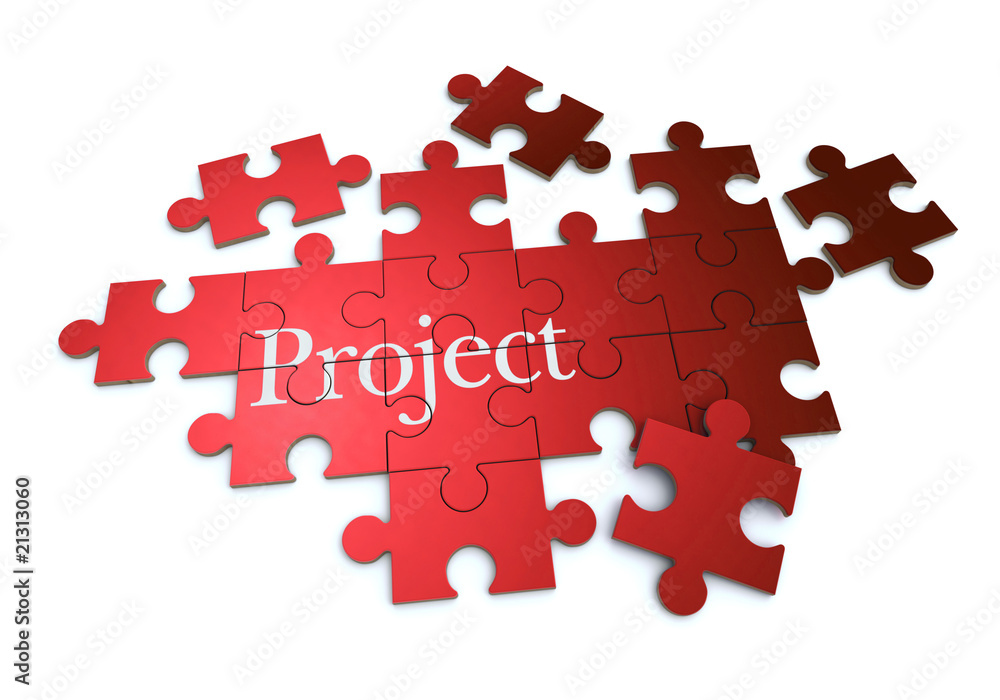 Project puzzle in red Project puzzle in red