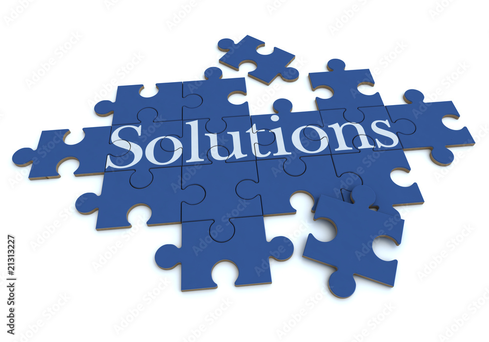 Solutions puzzle in blue Solutions puzzle in blue
