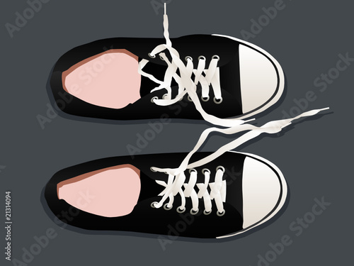 athletic shoes sneakers vector on a gray background