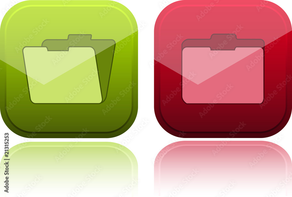 Glossy buttons with folder icon Glossy buttons with folder icon