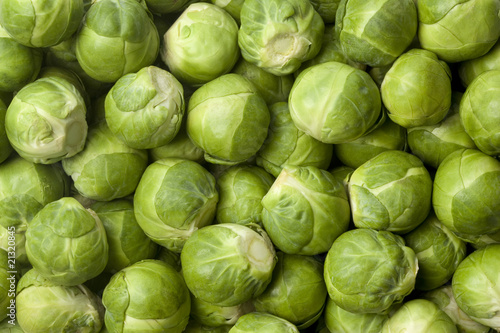 Green fresh brussels sprouts full frame photo