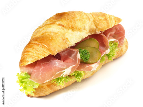 Croissant mit Schinken photo