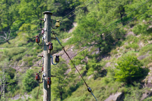 Wooden electric pole