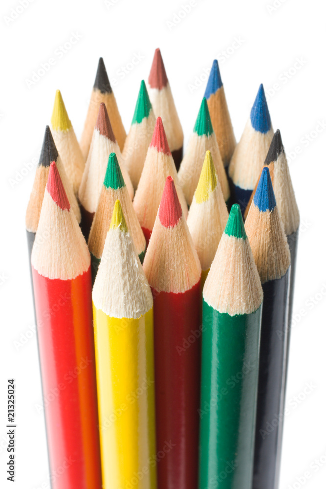 Fototapeta premium colored pencils on white background