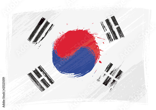 Grunge South Korea flag