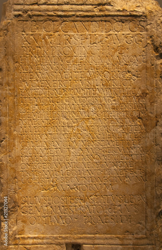 latin language inscriptions on stone photo