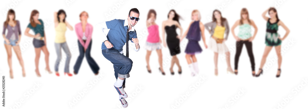 Fototapeta premium group of casual happy people
