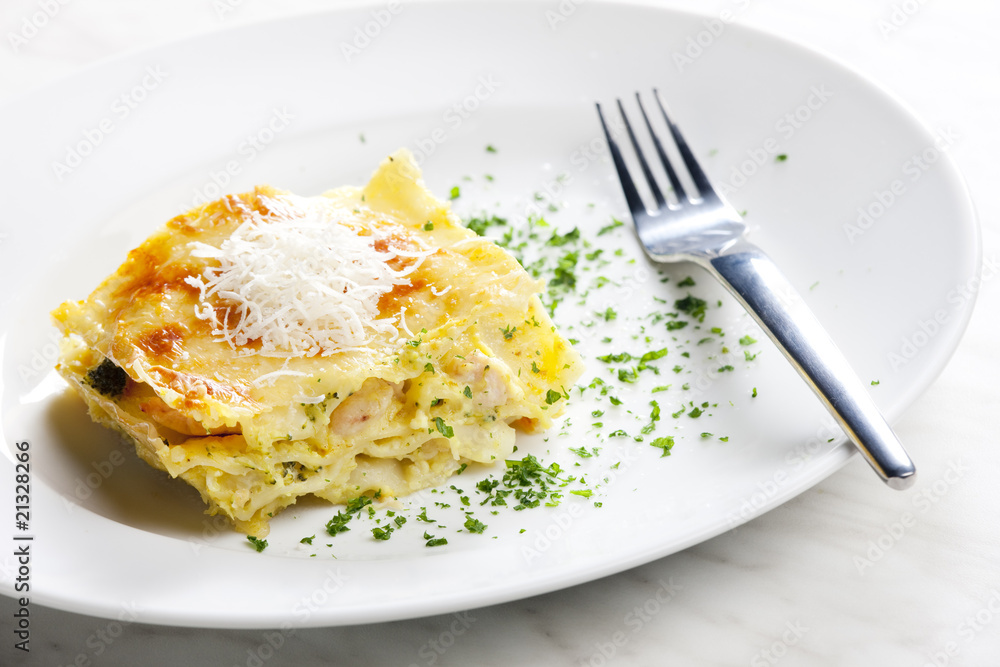 lasagne with broccoli and chicken meat lasagne with broccoli and chicken meat