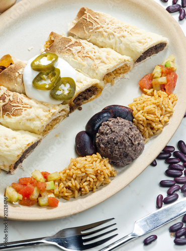 burritos with beans and rice photo