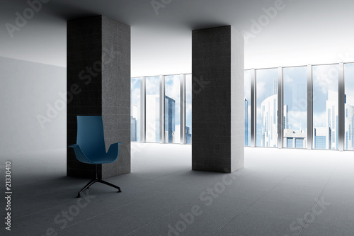 empty hall of office with c...