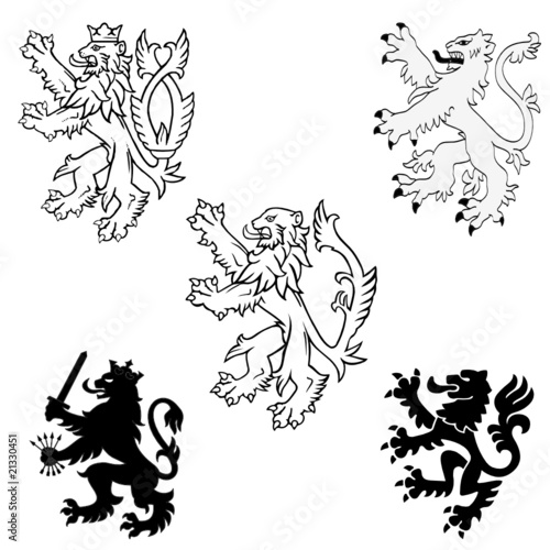 Heraldic Lion Set
