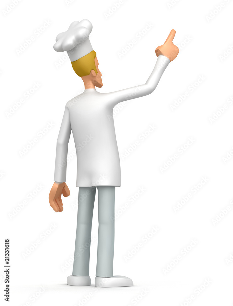 chef points his finger at the top