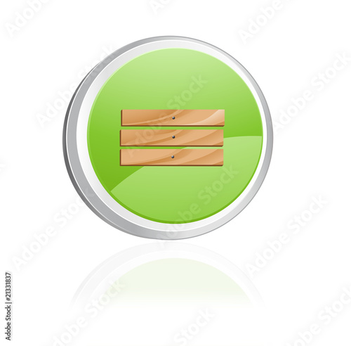 Ecology igon with wood, green collection