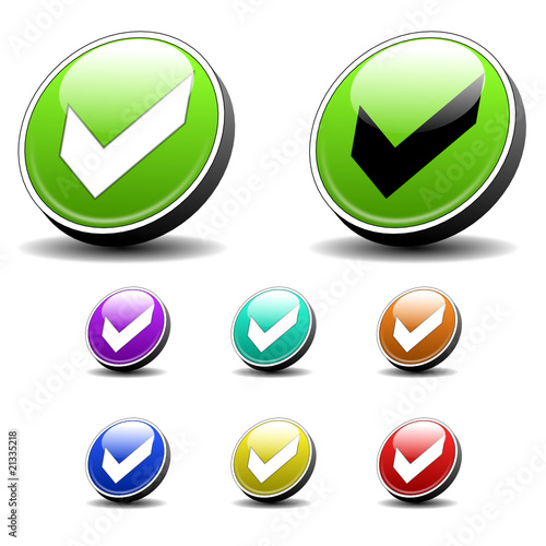 Vektorset Häkchen Button