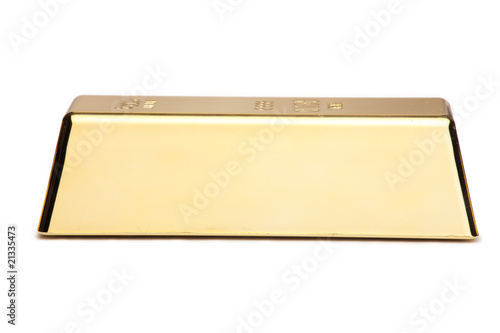 A gold bar isolated on white background