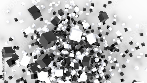 Foto 3d synthtetic chaos cubes