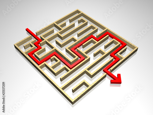 Path across labyrinth