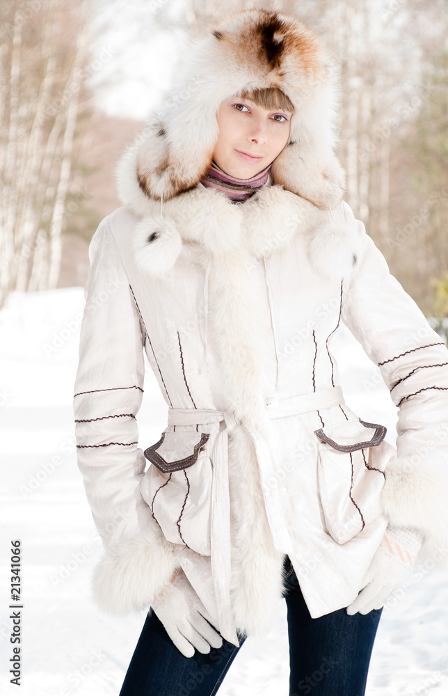 winter portrait of young woman winter portrait of young woman
