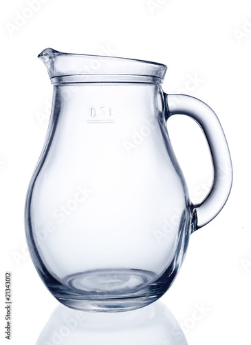 Glass jug isolated on a white background