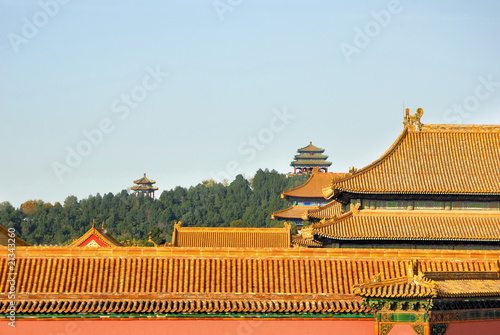Beijing, Jingshan Gongyuan view from the Forbidden City