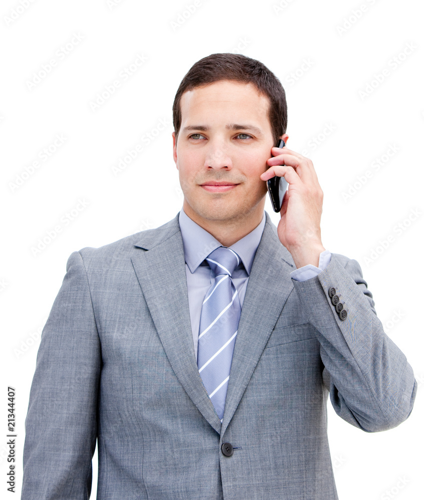 Portrait of an assertive businessman on phone Portrait of an assertive businessman on phone