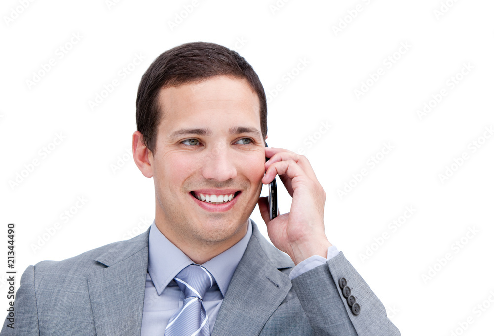 Portrait of a lucky businessman on phone Portrait of a lucky businessman on phone